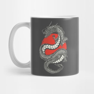 Japanese dragon vector drawing illustration Mug